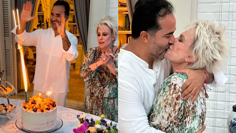 Ana Maria Braga e Fábio Arruda trocaram beijão em aniversário - Foto: Reprodução/ Instagram@anamariabragaoficial