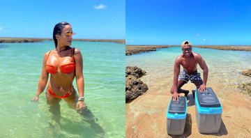 Carol Peixinho e Thiaguinho curtem praia durante viagem - Foto: Reprodução / Instagram