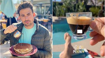 O ator Jonathan Bennett acabou mostrando demais no reflexo de uma xícara de café - Foto: Reprodução / Instagram@jonathandbennett