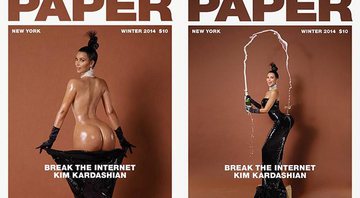 Duas versões da Paper Magazine com Kim Kardashian - Créditos: Divulgação/ Paper Magazine