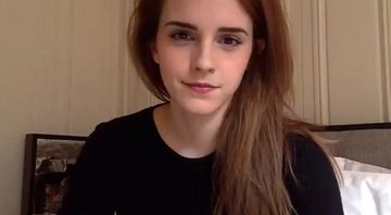 Emma Watson chamando os fãs para chat ao vivo sobre o projeto He For She, no Dia Internacional da Mulher. Crédito: Reprodução/Facebook