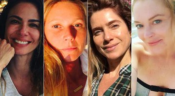 Luciana Gimenez, Gwyneth Paltrow, Letícia Spiller e Lindsay Lohan são do time das famosas que postam fotos ao natural - Foto: Reprodução/ Instagram