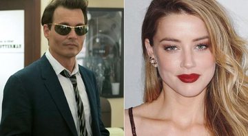 Johnny Depp em cena de Diário de um Jornalista Bêbado e a ex-esposa, a atriz Amber Heard - Foto: Divulgação e Reprodução/ Instagram