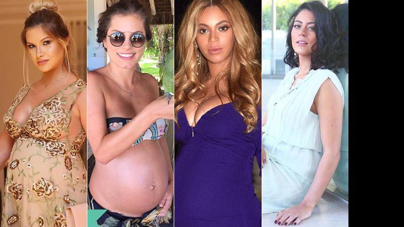 Andressa Suíta, Bruna Hamú, Beyoncé e Carol Castro serão mamães em breve - Foto: Reprodução/ Instagram | Montagem: CENAPOP