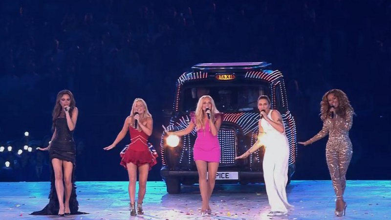 As Spice Girls se reuniram oficialmente pela última vez em 2012, na abertura da Olimpíada de Londres - Foto: Reprodução/ YouTube