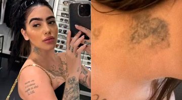 MC Mirella mostra tatuagem no pescoço que infeccionou: “Expeliu toda tinta”