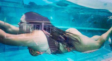 Mulher Melancia surpreendeu ao mostrar mergulho em piscina com parede de vidro - Foto: Reprodução/ Instagram@mulhermelanciaoficial